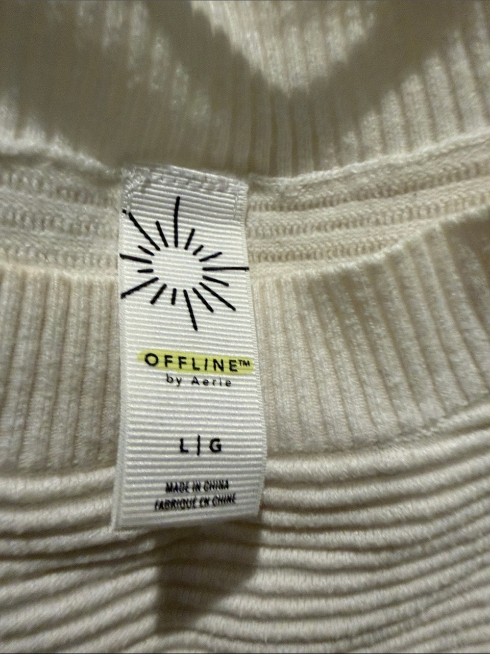 Cream Ribbed Knit Sweater - Picture 3 of 5
